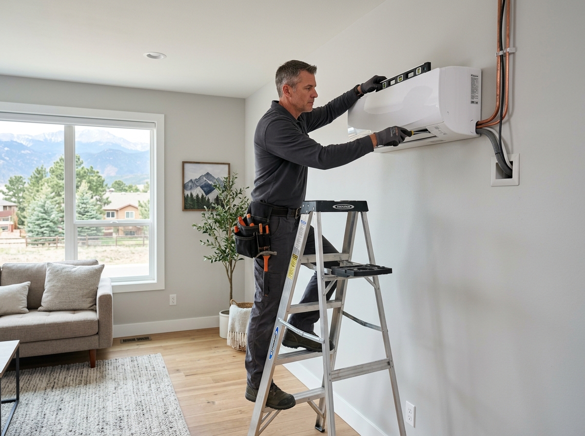 Ductless mini split installation in a Colorado Springs home