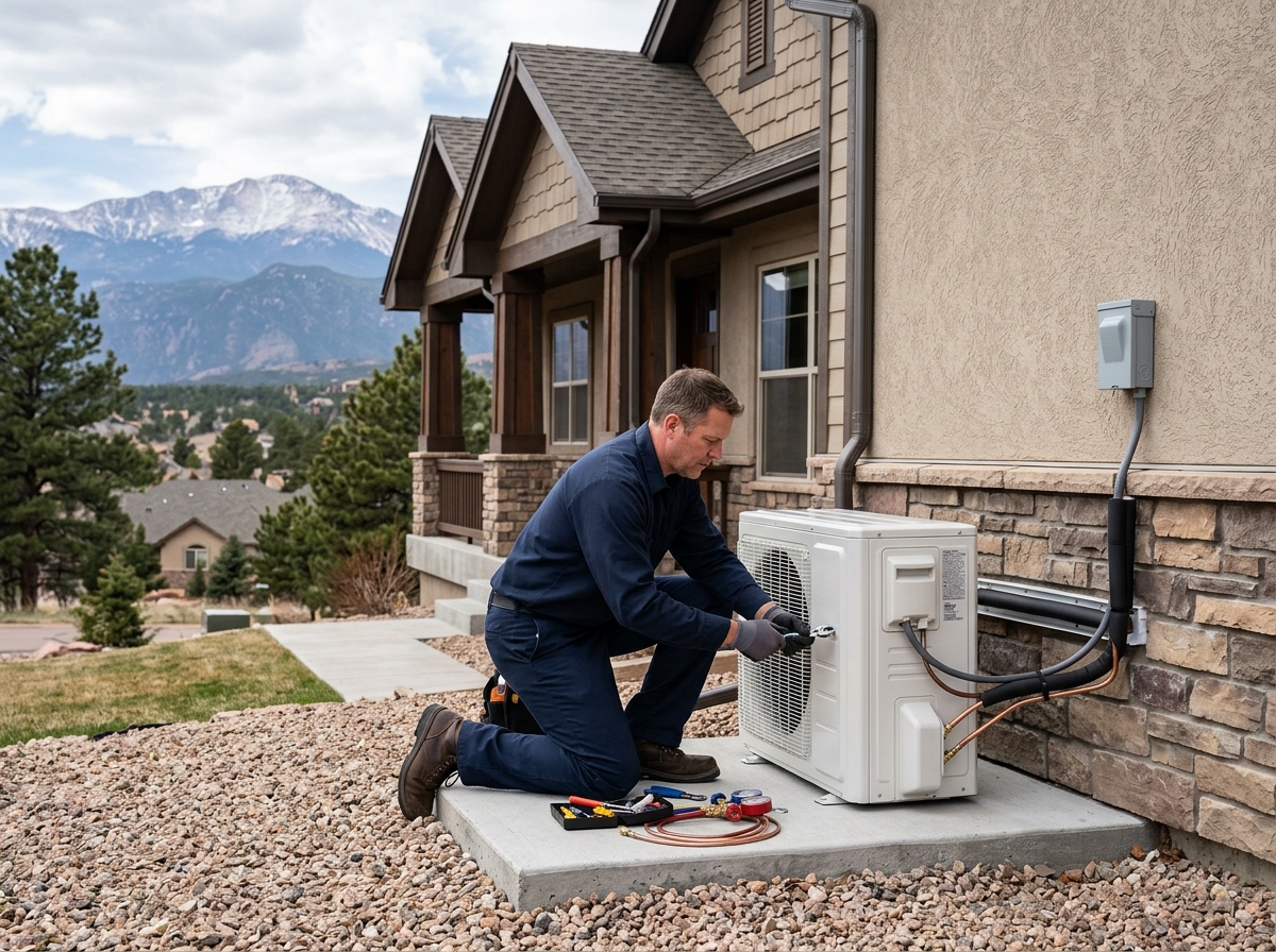 Ductless mini split preventive maintenance and seasonal tune-up in El Paso County